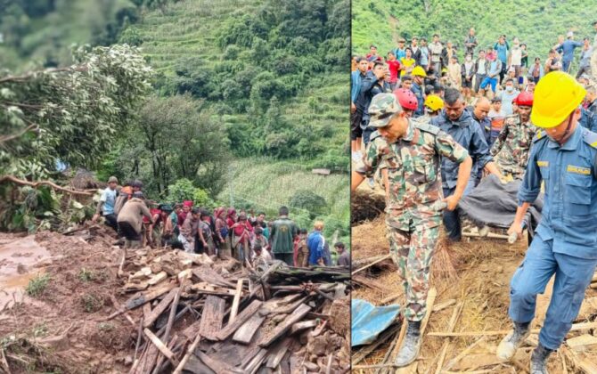रोल्पामा पहिरोको कहर १५ जनाको मृत्यु, दुई बेपत्ता